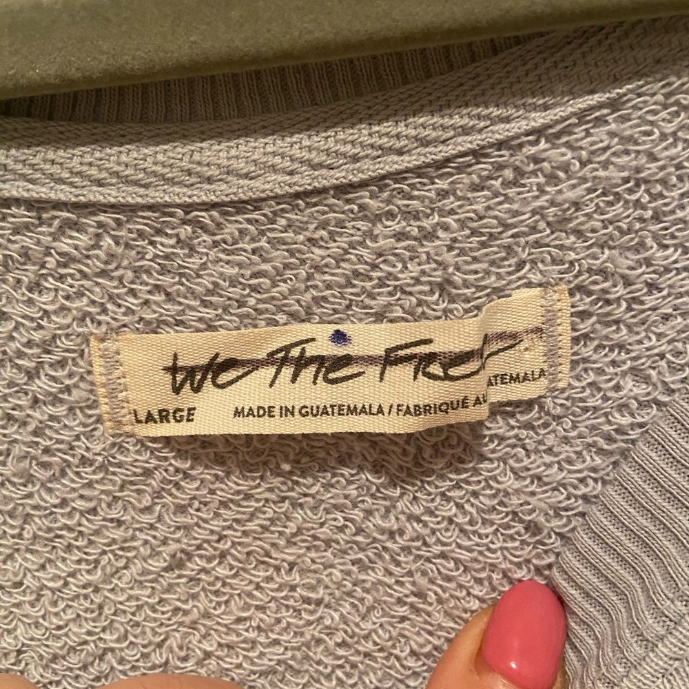 NWOT! We The Free by Free People Women's Gray and Orange Graphic Camden Sweater - Picture 8 of 11